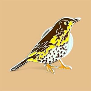 Brown and Yellow Bird Enamel Pin